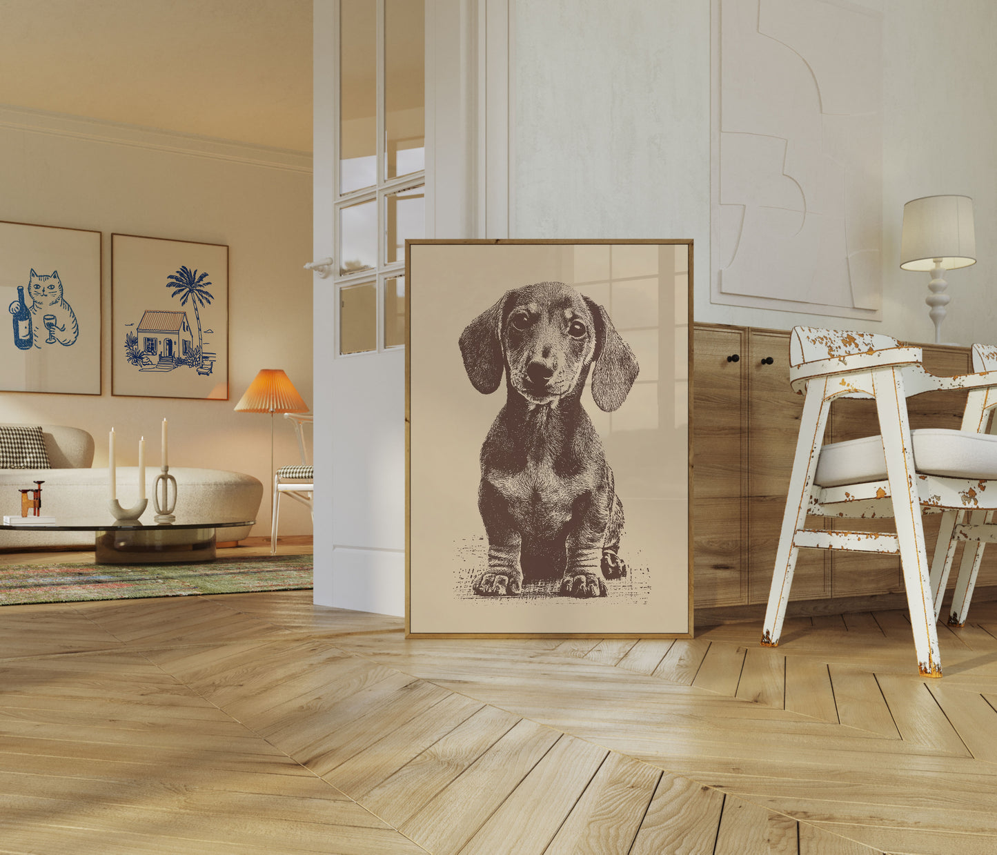 Adorable Dachshund Sketch Poster