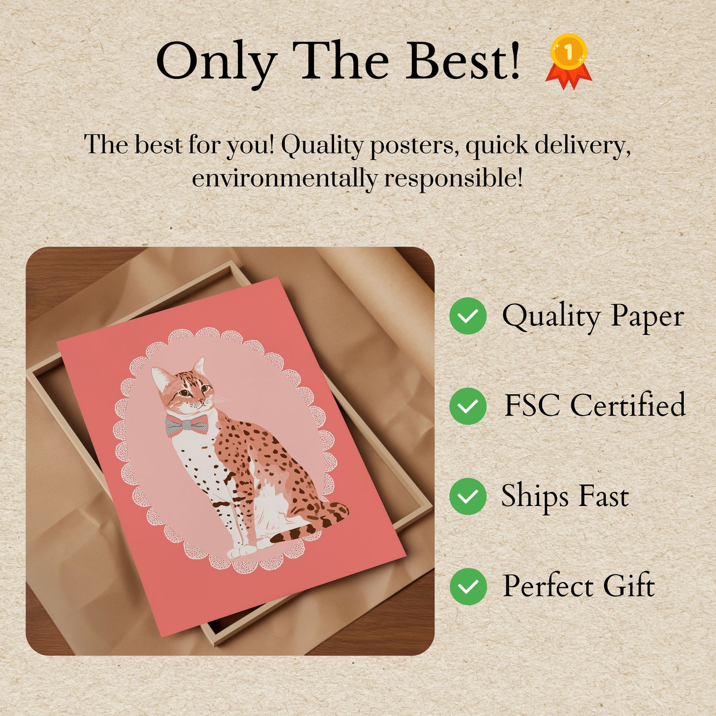 Elegante Katze mit Fliege Poster