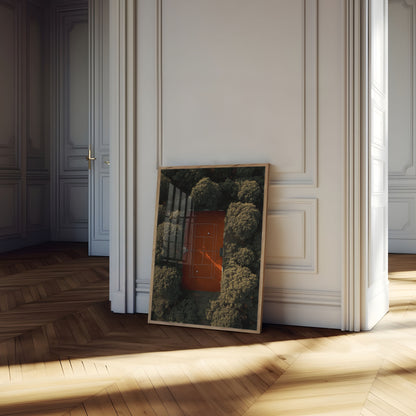 Forest Tennis Court Aerial Poster