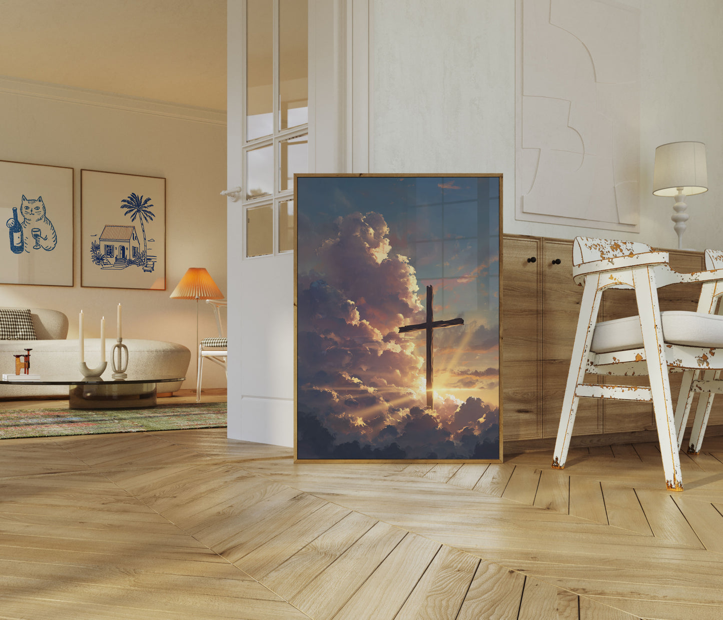Celestial Cross of Faith Poster