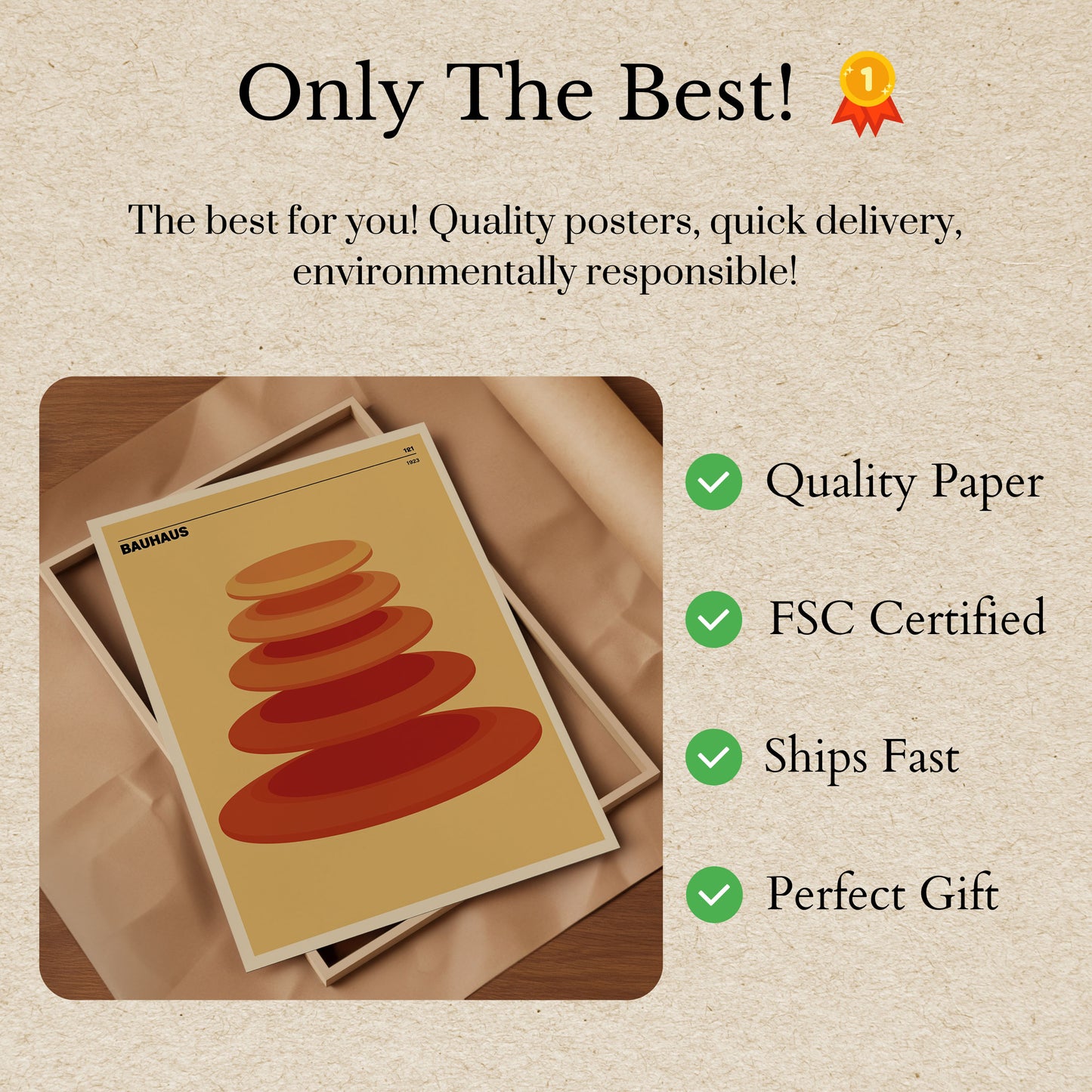 Bauhaus Geometric Stacked Circles Poster