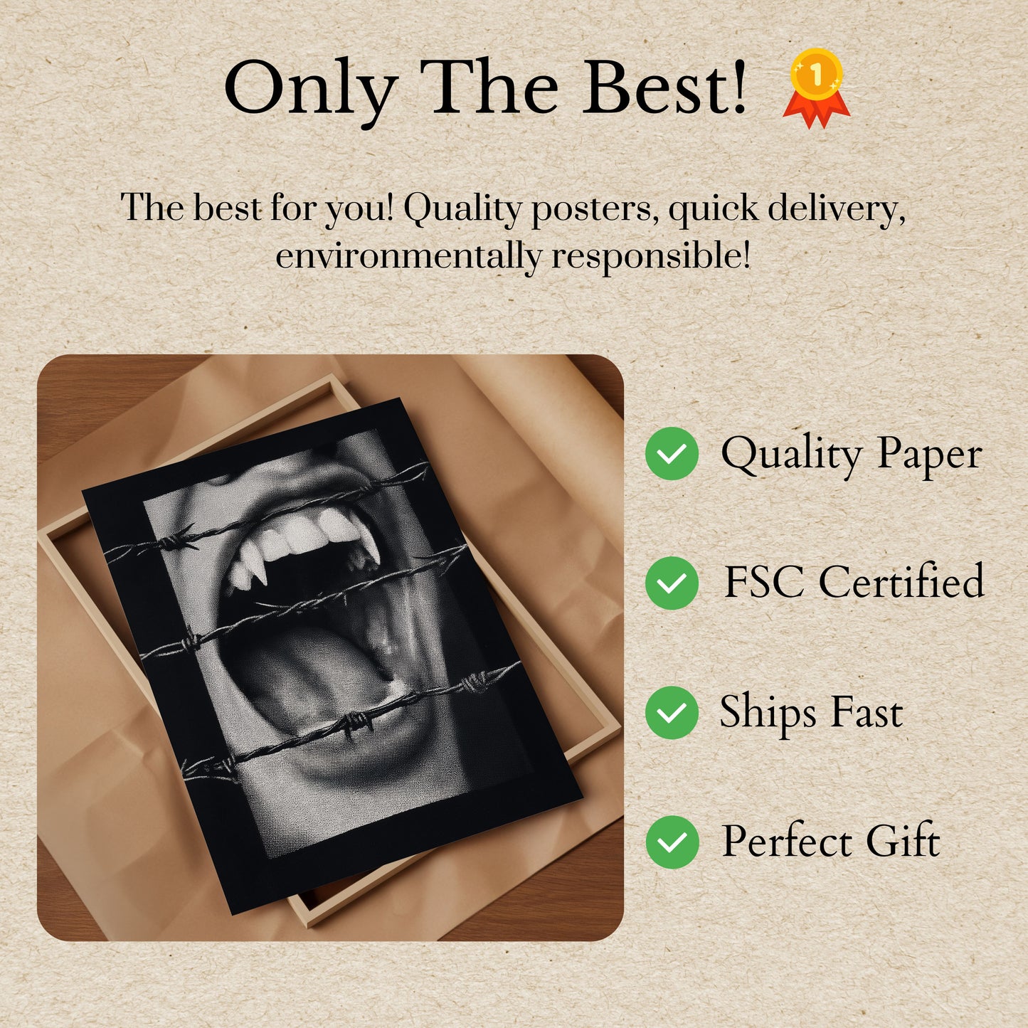 Fangs and Barbed Wire Poster