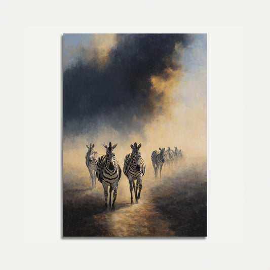 Poster di Zebre che Corrono nella Polvere