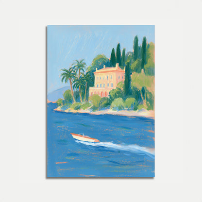 Mittelmeer-Villa Küstenlandschaft Poster