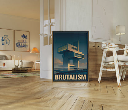 Brutalistisk Havnefront Arkitektur Plakat