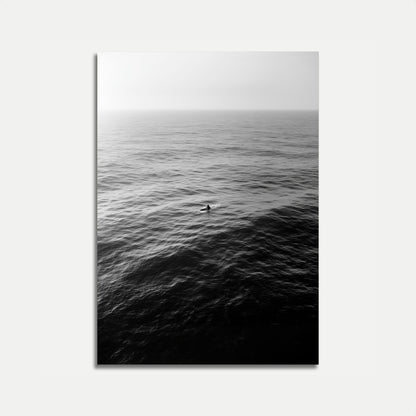 Solitary Surfer Ocean Poster