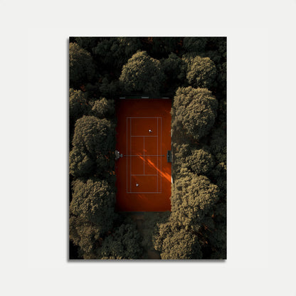 Forest Tennis Court Aerial Poster