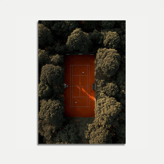 Forest Tennis Court Aerial Poster