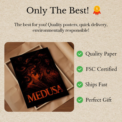 Mythical Medusa Portrait Poster