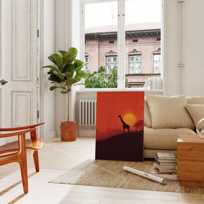 African Sunset Silhouette Poster