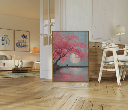 Kirschblüten-Mondlicht-Poster