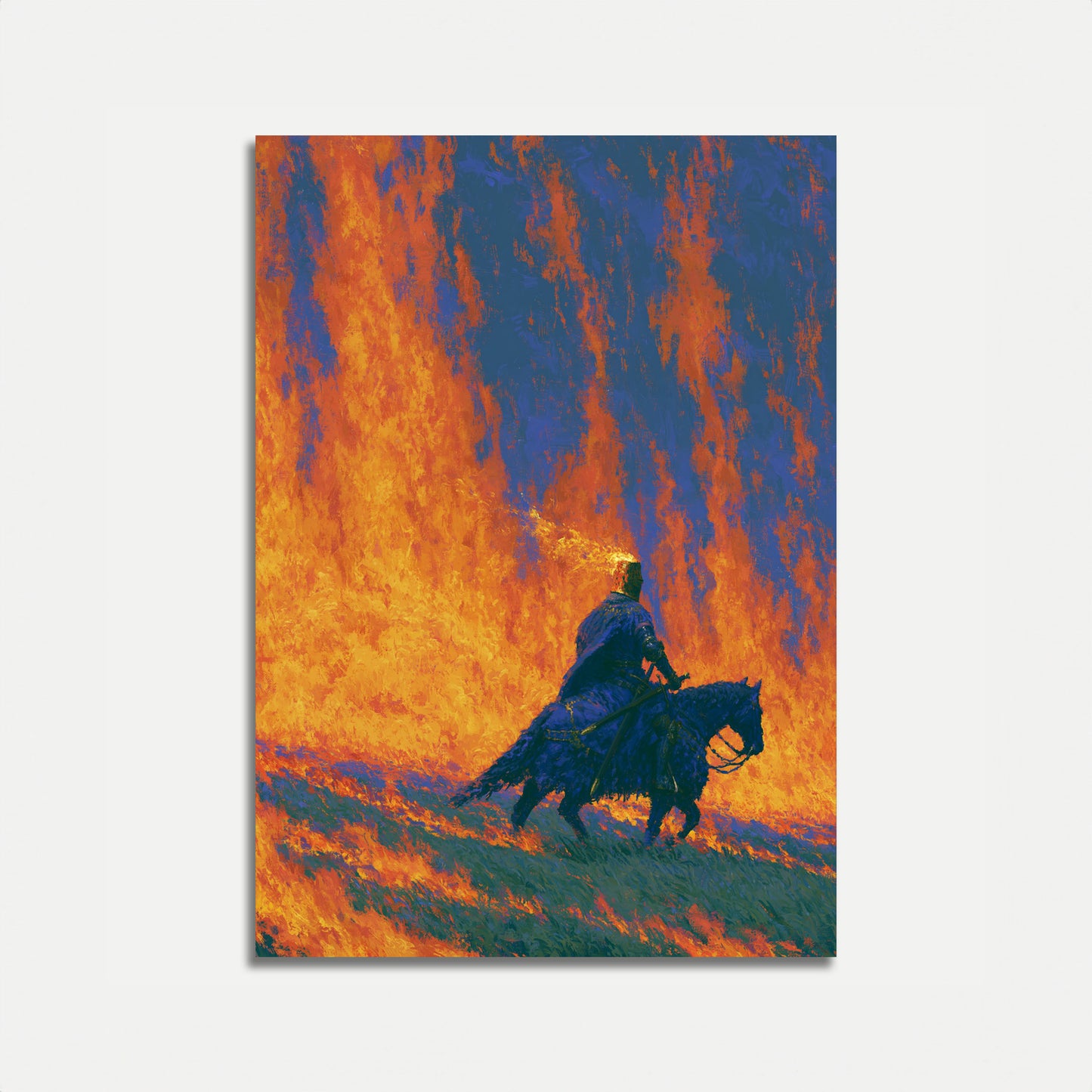Guerrero a Cavallo tra Fiamme Poster