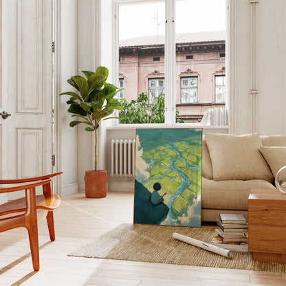 Krajobraz Doliny Rzecznej z Lotu Ptaka Plakat