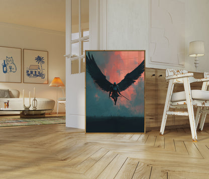 Winged Knight Battle Poster