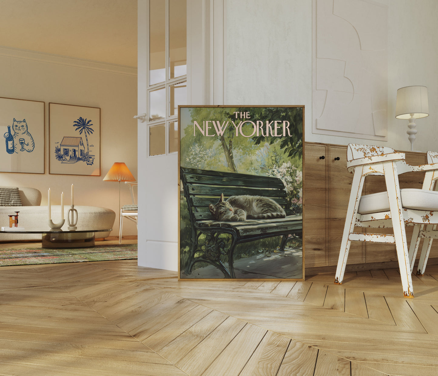 Sleepy Cat New Yorker Poster