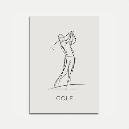 Affiche minimaliste de swing de golf