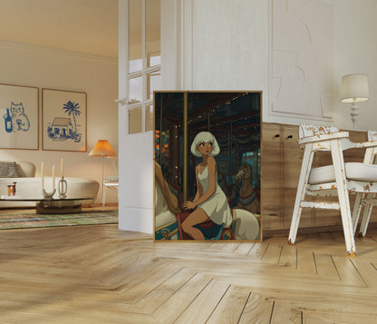 Carousel Dreams White Hair Poster