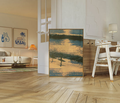 Surfer bei goldenem Licht Poster