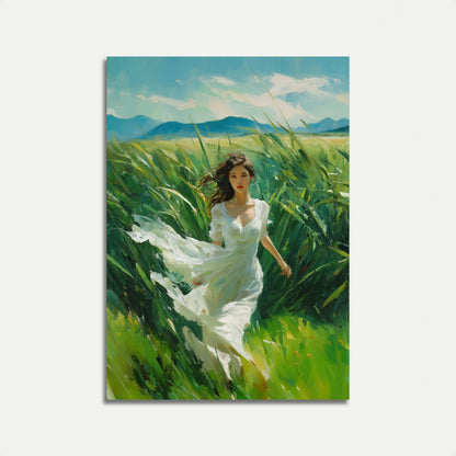 Windswept Grace in Grasslands Poster