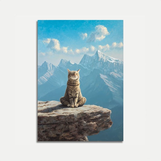 Zen Cat Mountain Serenity Poster