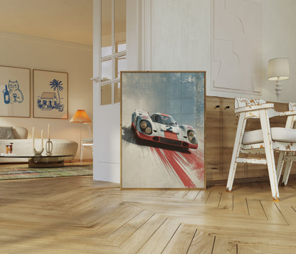 Vintage Porsche Racing Legend Poster