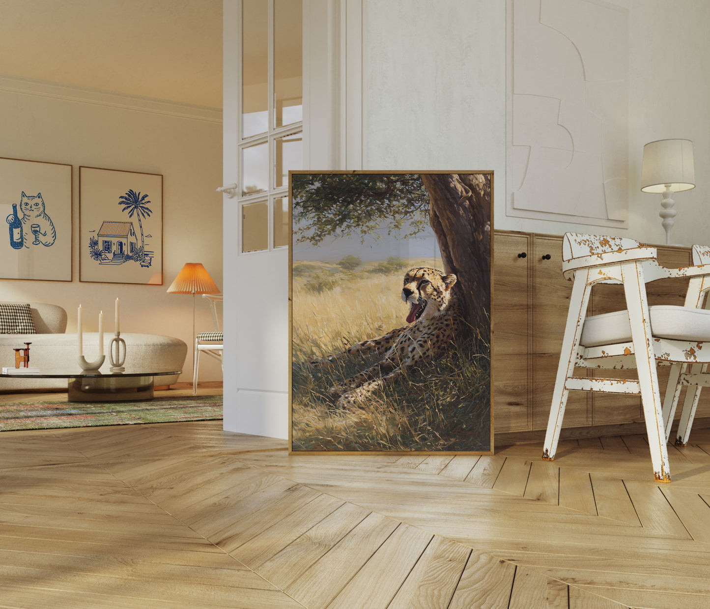 Cheetah Resting Under Tree Poster