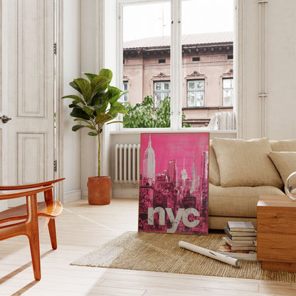 Poster Urbano Rosa dello Skyline di NYC