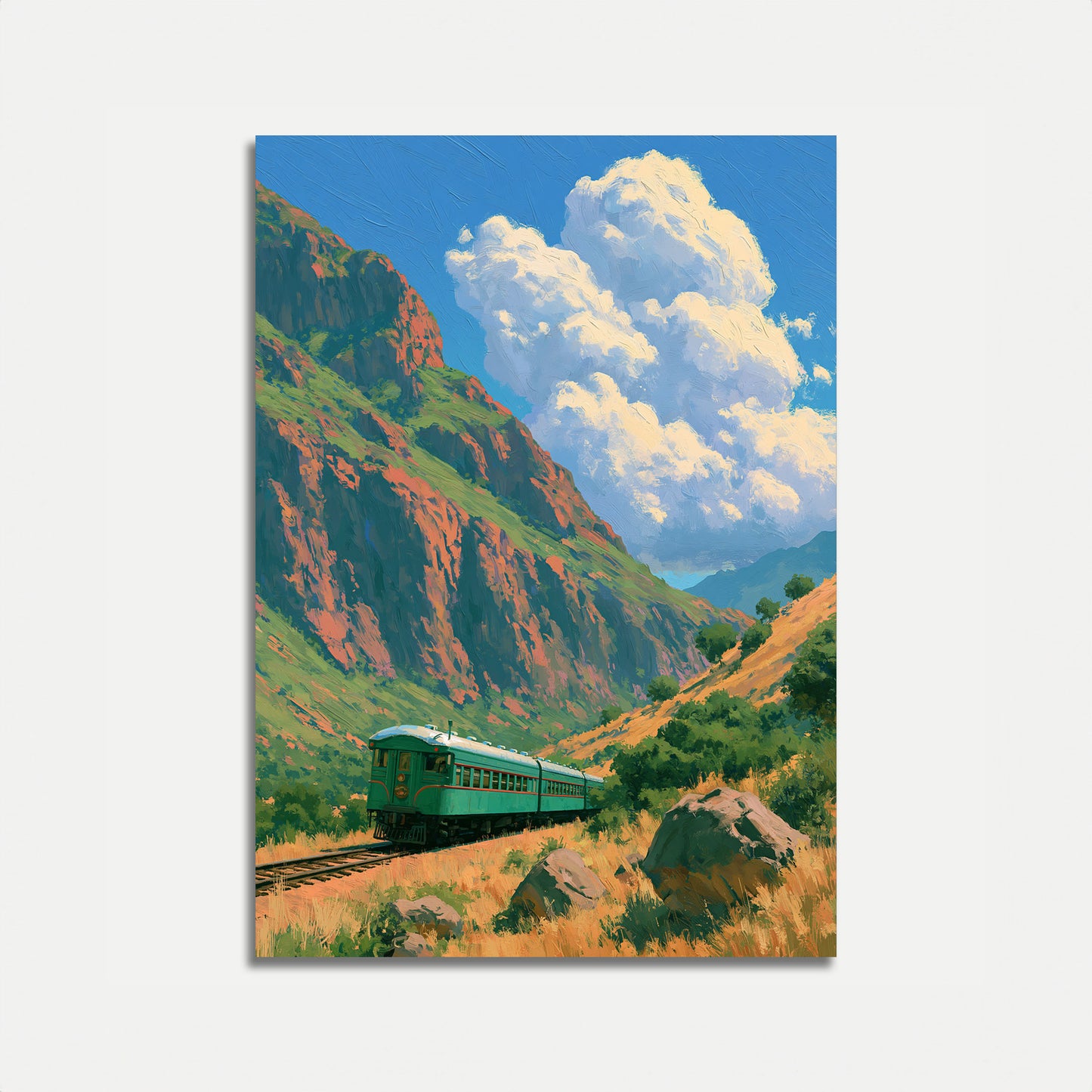 Mountain Train Journey Poster