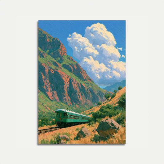 Mountain Train Journey Poster