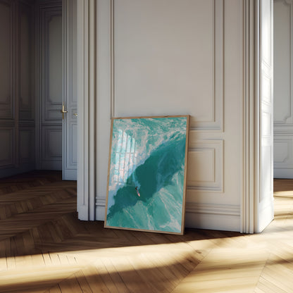 Surfer auf der Welle Poster