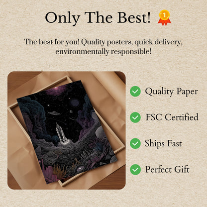 Cosmic Rocket Launch Poster