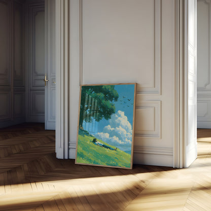 Peaceful Hillside Landscape Poster