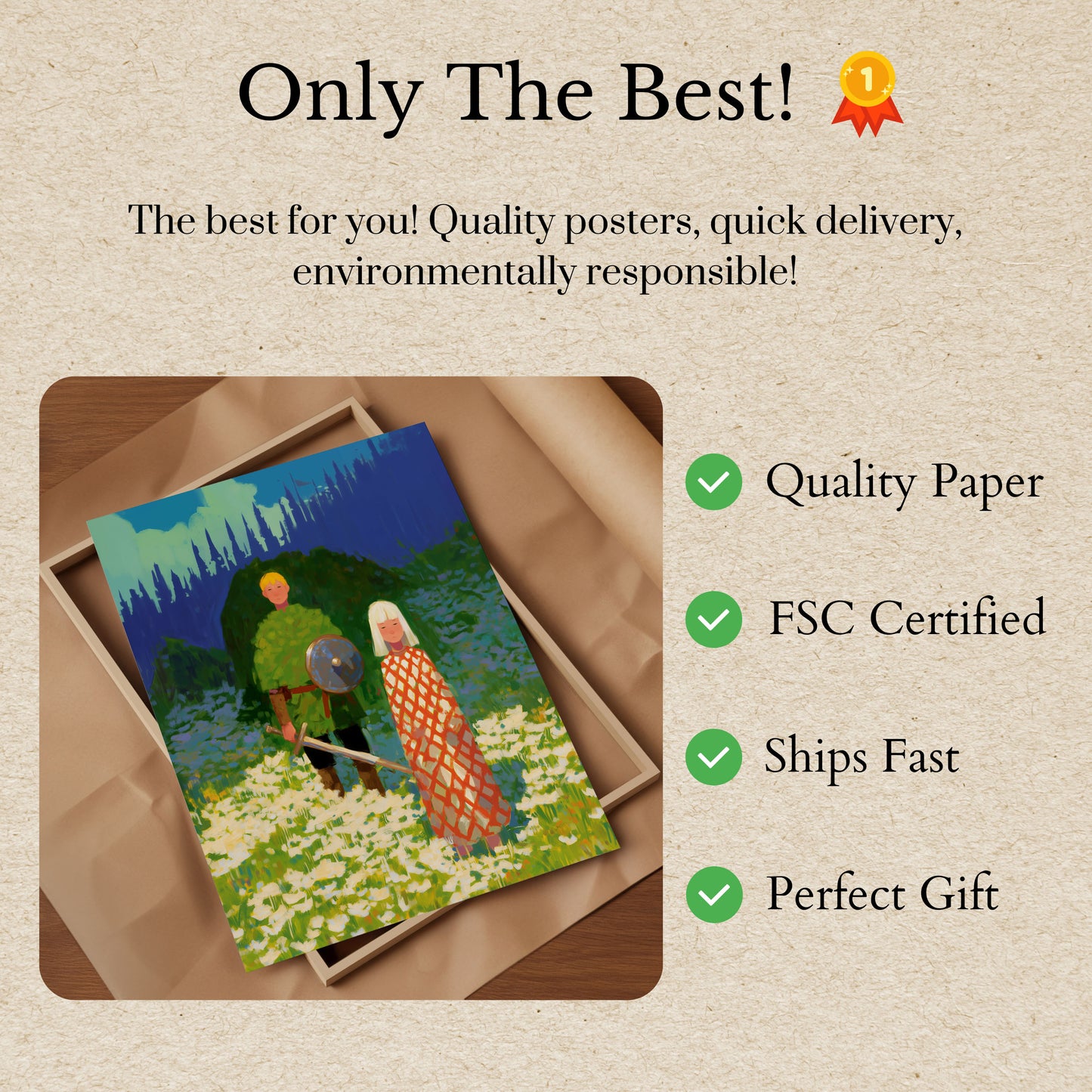 Plakat Średniowiecznych Wojowników w Rozkwicie