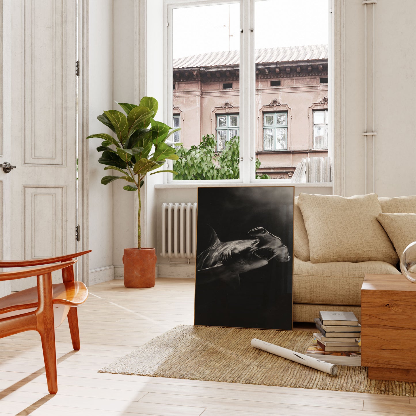 Great Hammerhead Shark Dark Poster