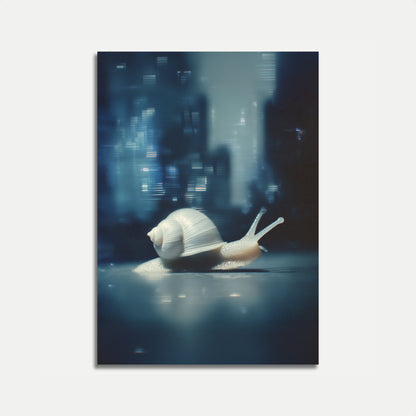 Snail in Blurred City Poster