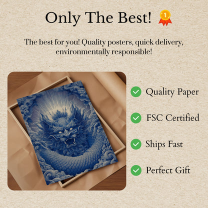 Azure Dragon of Celestial Storms Poster