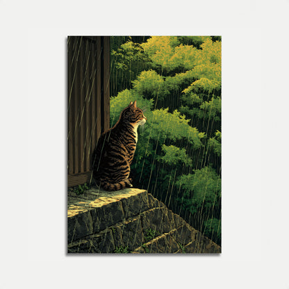 Tabby Kat i Regn Plakat