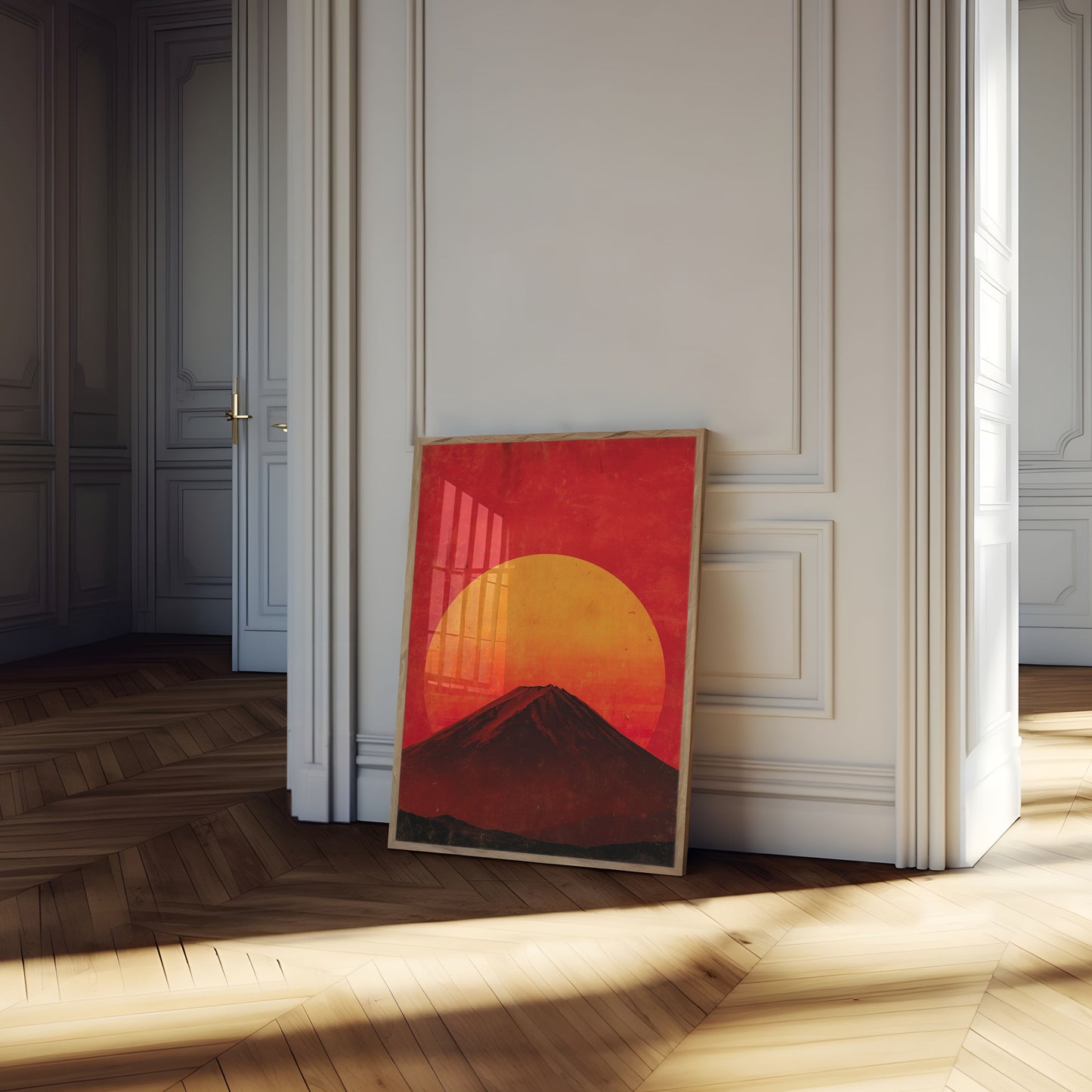 Mount Fuji Red Sunset Poster