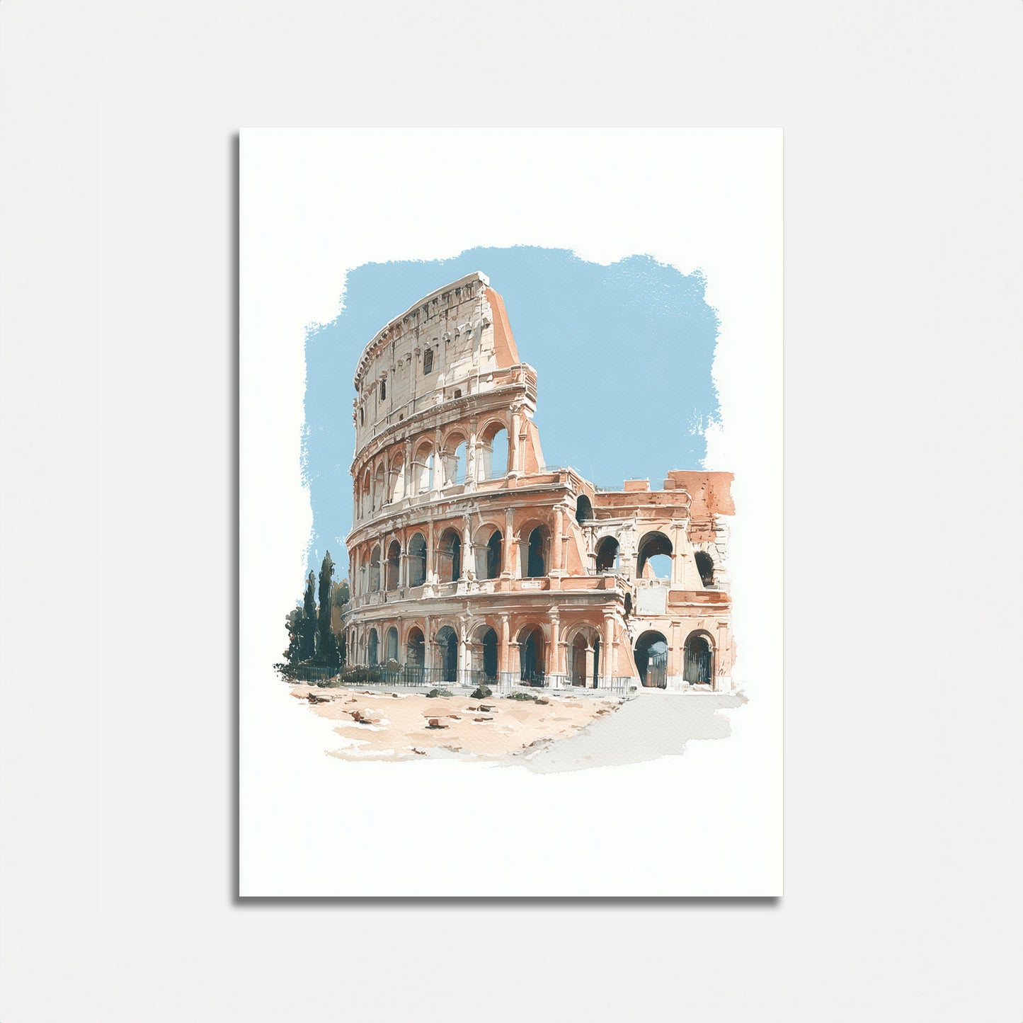 Ancient Rome Colosseum Architectural Poster
