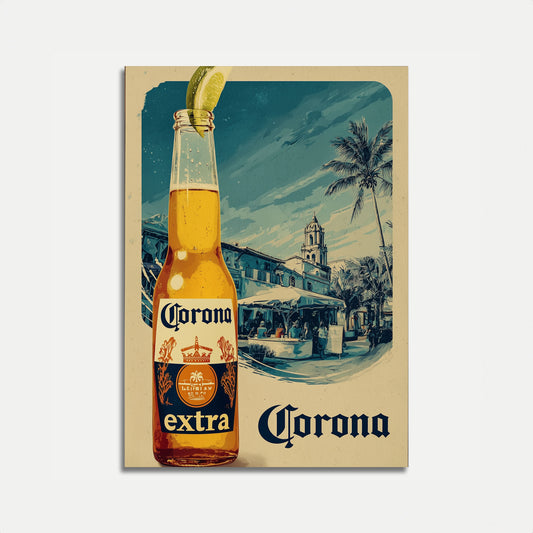 Vintage Corona Extra Beach Poster