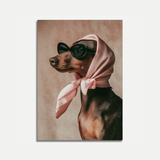 Fancy Dog in Sunglasses Poster