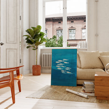 Silver School of Fish Poster