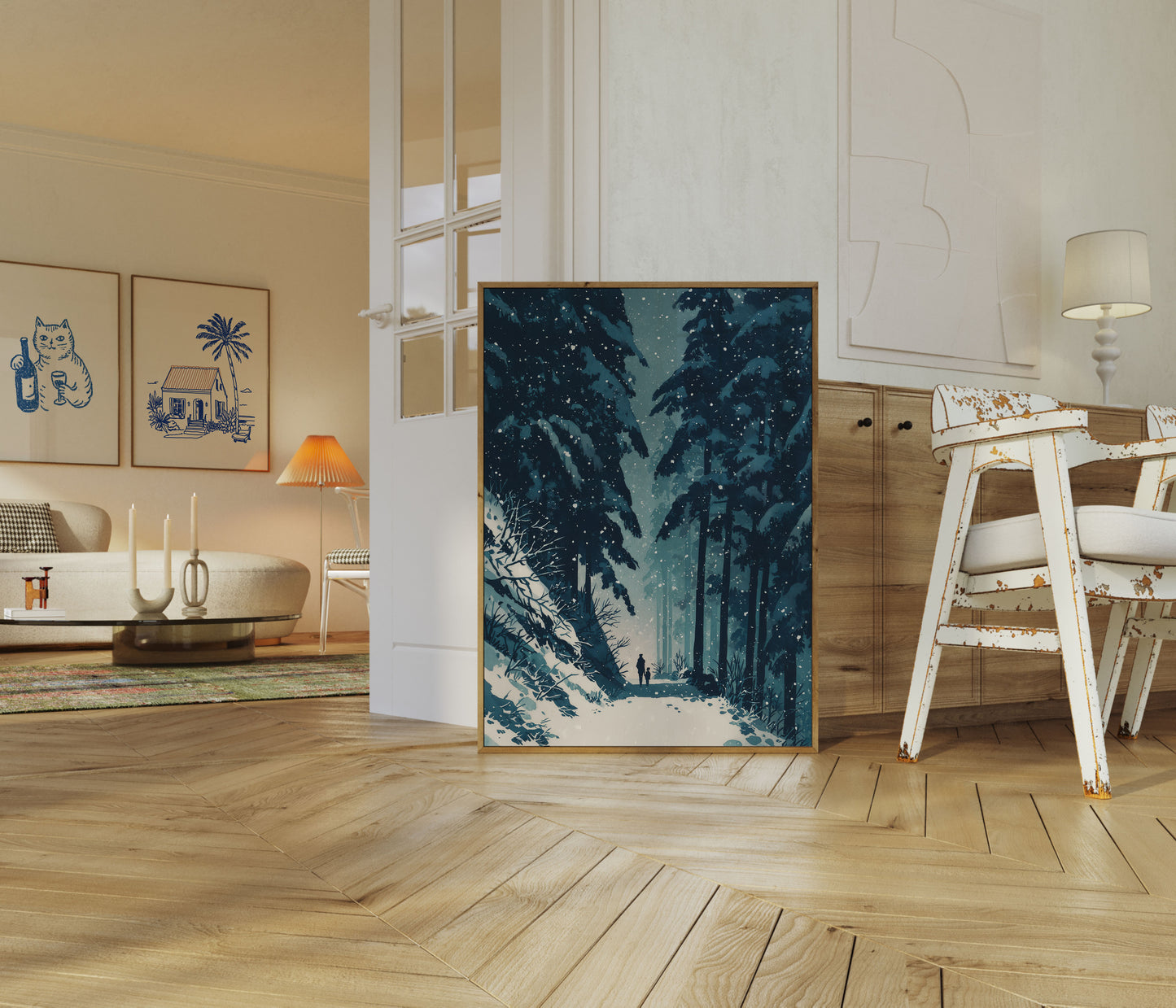Winter Forest Snow Path Poster