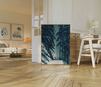 Winter Forest Snow Path Poster