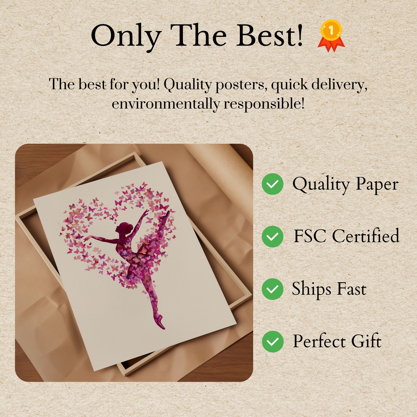 Schmetterlings-Tänzer im Flug Poster