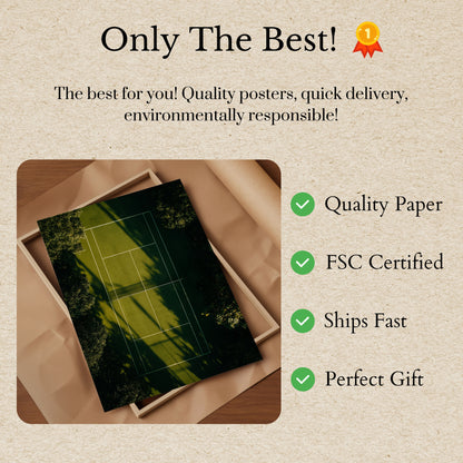 Sunlit Tennis Court Shadows Poster