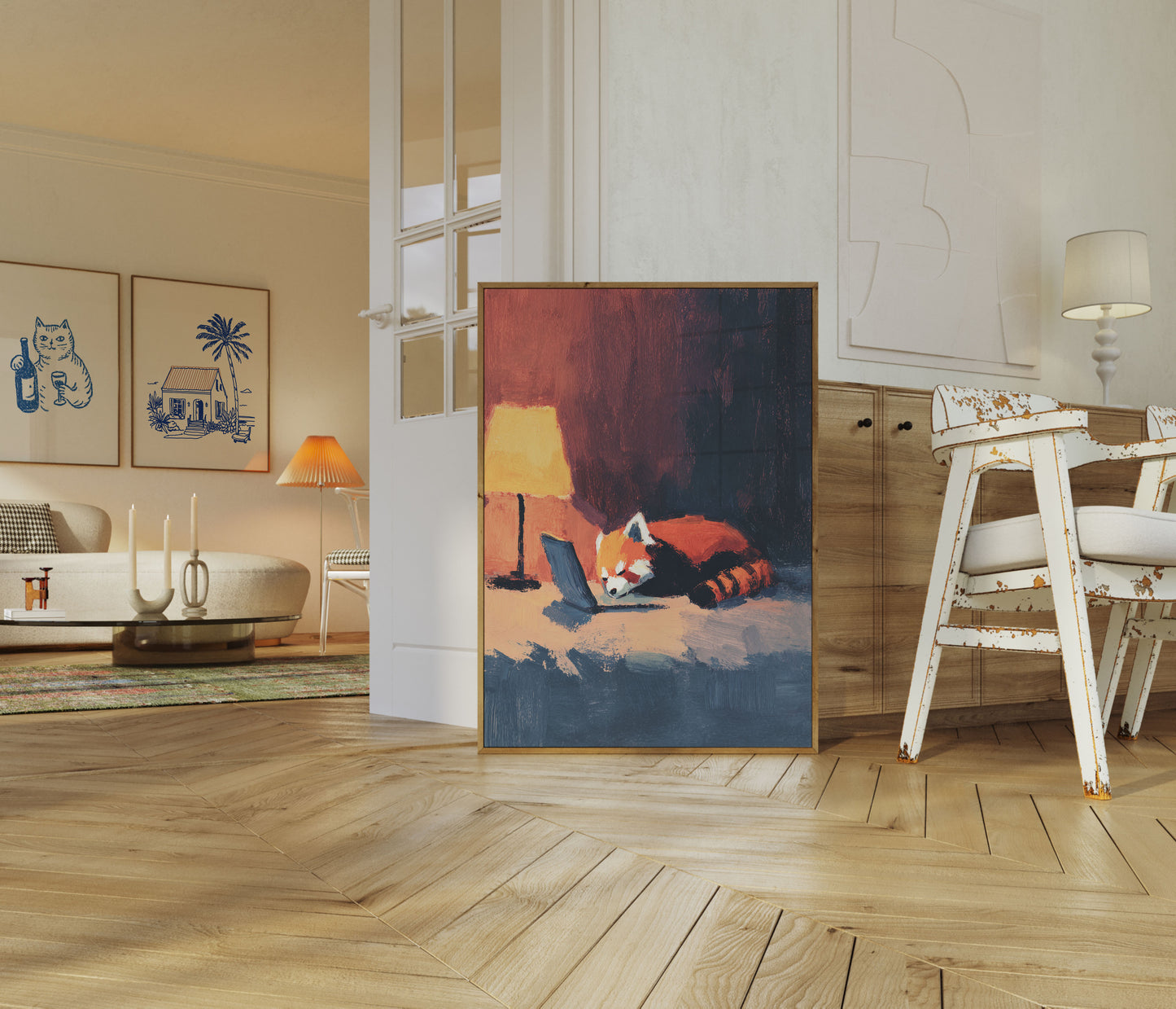 Red Panda Laptop Worker Poster