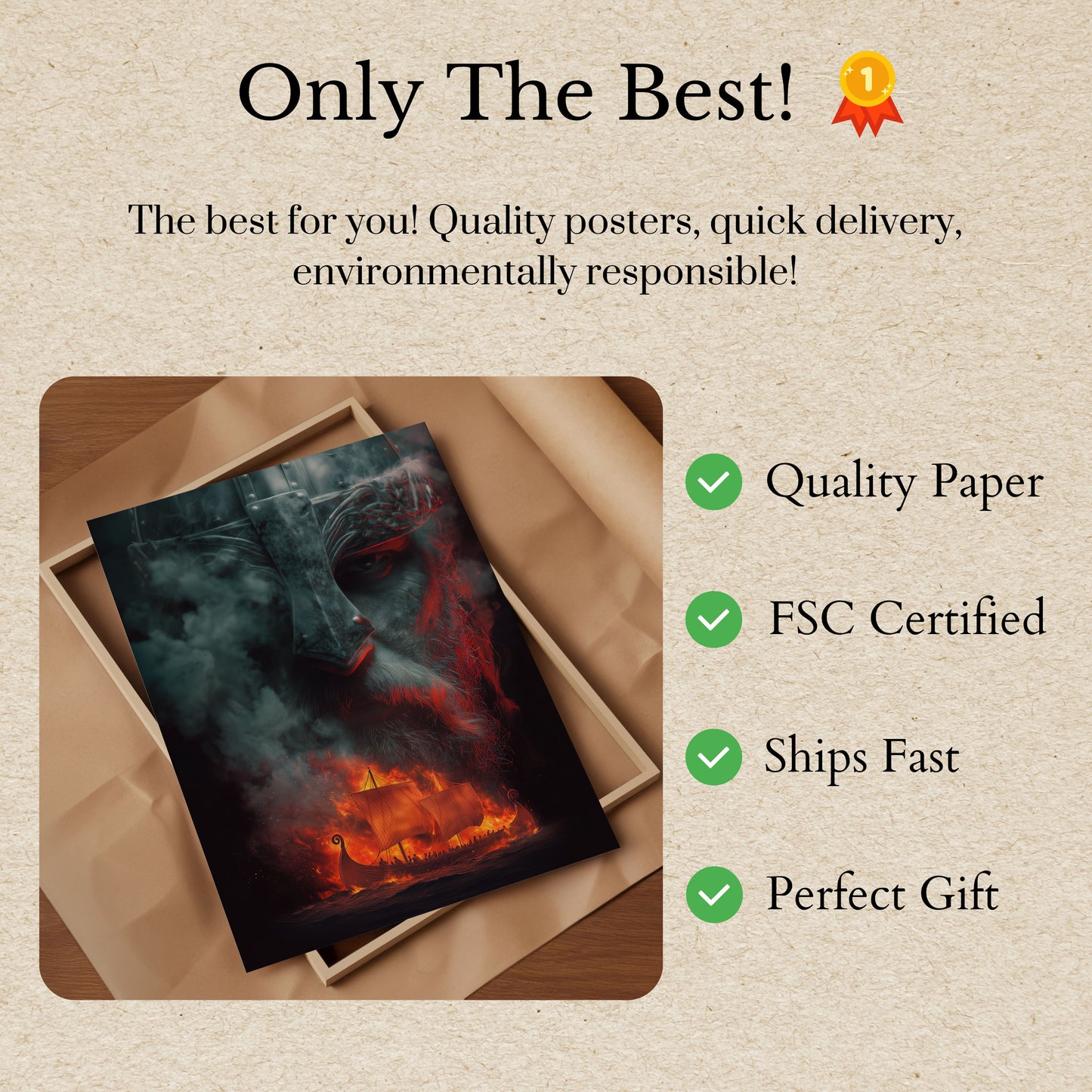 Viking Woede Vlammen Poster