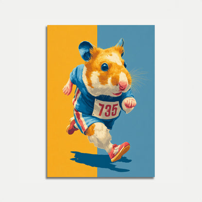Athletic Hamster Running Race Poster