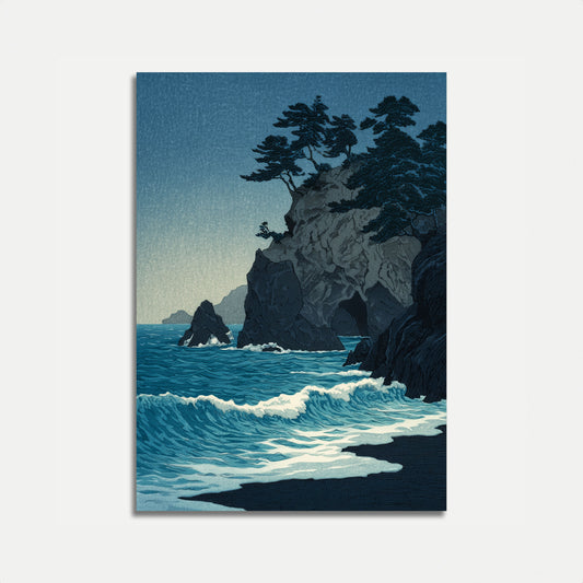 Plakat Brzegowe Klify z Wehlanymi Drzewami